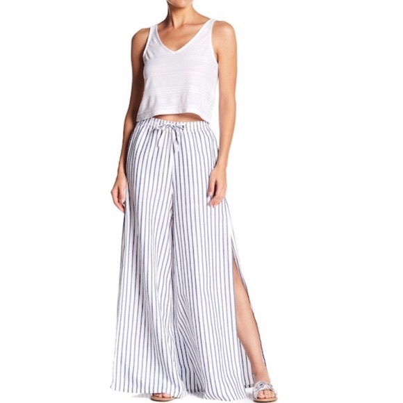 🆕ONIA Chloe Wide Leg Cover-Up Pants‎ Striped - Picture 1 of 8